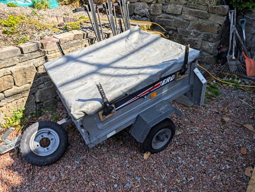 Erde 102 trailer with bike - with,